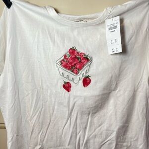 Abercrombie & Fitch Strawberry White Skimming Tee